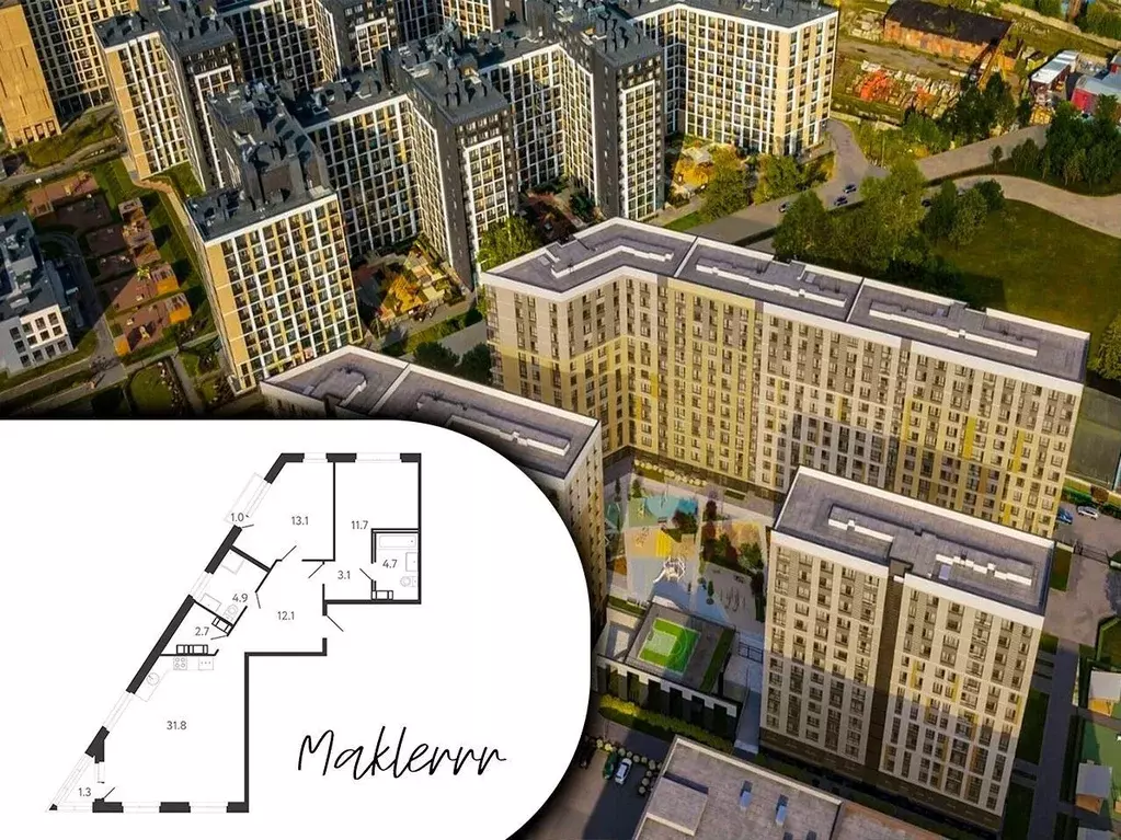 2-к кв. Санкт-Петербург ул. Тосина, 1к1 (85.0 м) - Фото 1