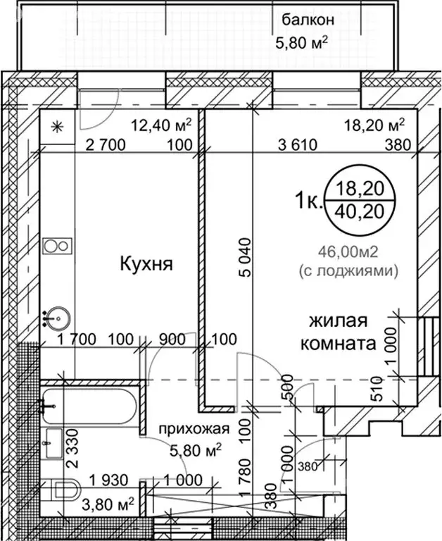 1-комнатная квартира: Новосибирск, Золотистый переулок, 2 (40.2 м) - Фото 0