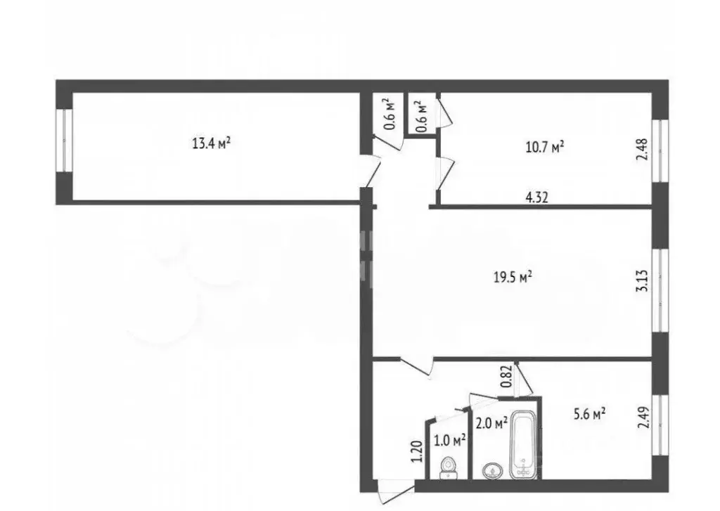 3-к кв. Санкт-Петербург просп. Космонавтов, 48К2 (58.3 м) - Фото 2