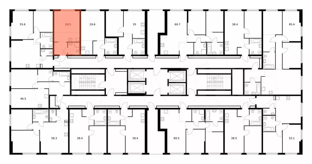 Квартира-студия, 26,5 м, 18/32 эт. - Фото 1