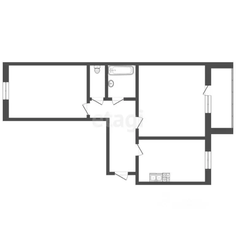 2-к кв. Тюменская область, Тюмень Мелиораторов мкр, ул. Голышева, 10А ... - Фото 2