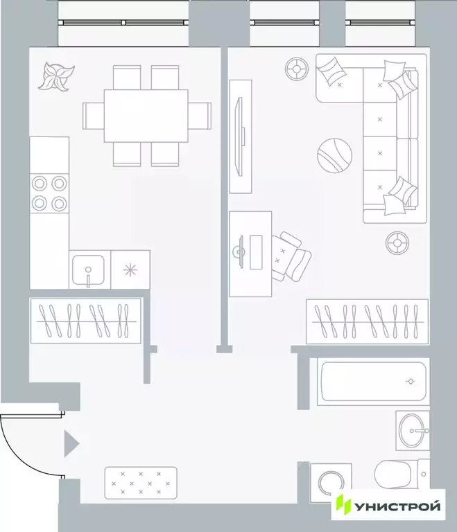 1-к кв. Пермский край, Пермь Рионская ул., 4А (38.34 м) - Фото 1