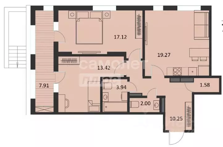 2-к кв. Курская область, Курск Хуторская ул., 33 (71.54 м) - Фото 1