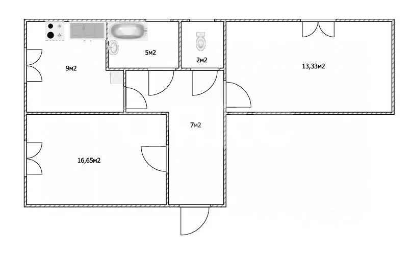 2-к кв. Московская область, Воскресенск Центральный мкр, ул. ... - Фото 2