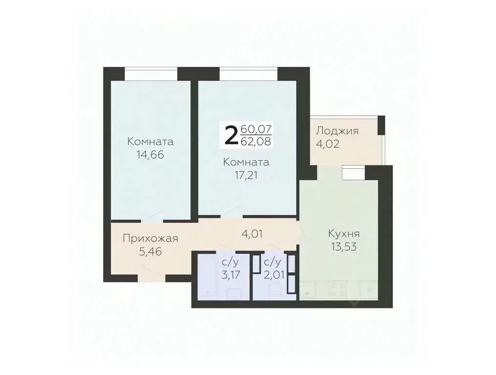 2-к кв. Орловская область, Орел ул. Панчука, 83Б (62.08 м) - Фото 0
