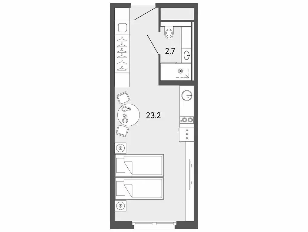 Квартира-студия: Санкт-Петербург, Заозёрная улица, 3к3с2 (25.9 м) - Фото 2