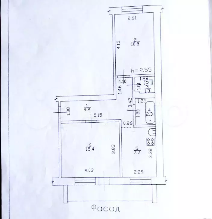 2-к. квартира, 46,5 м, 1/2 эт. - Фото 0