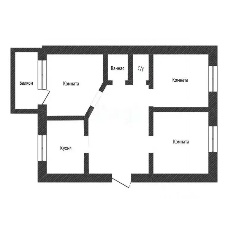 3-к кв. Псковская область, Остров пер. Освобождения, 8 (58.2 м) - Фото 1