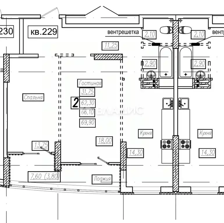 2-к кв. Саратовская область, Балаково Комсомольская ул., 65 (62.3 м) - Фото 0