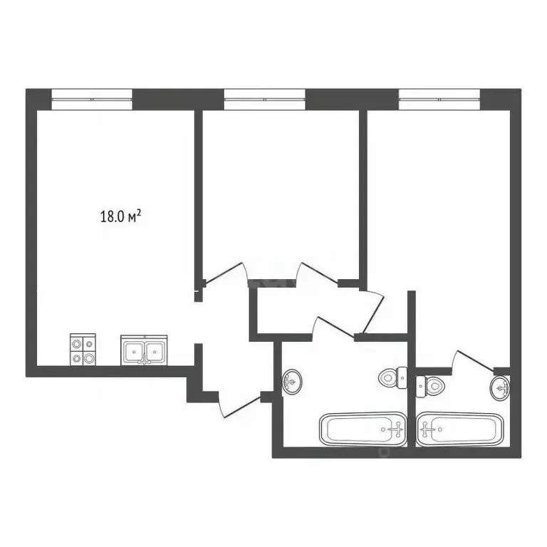 2-к кв. Москва Вейв жилой комплекс, 3 (58.4 м) - Фото 1