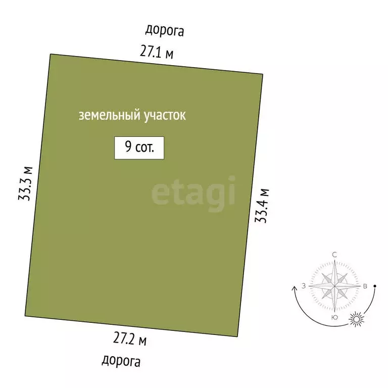 Участок в Тюмень, территория СОСН Берёзка-3, 11-я улица (9 м) - Фото 1
