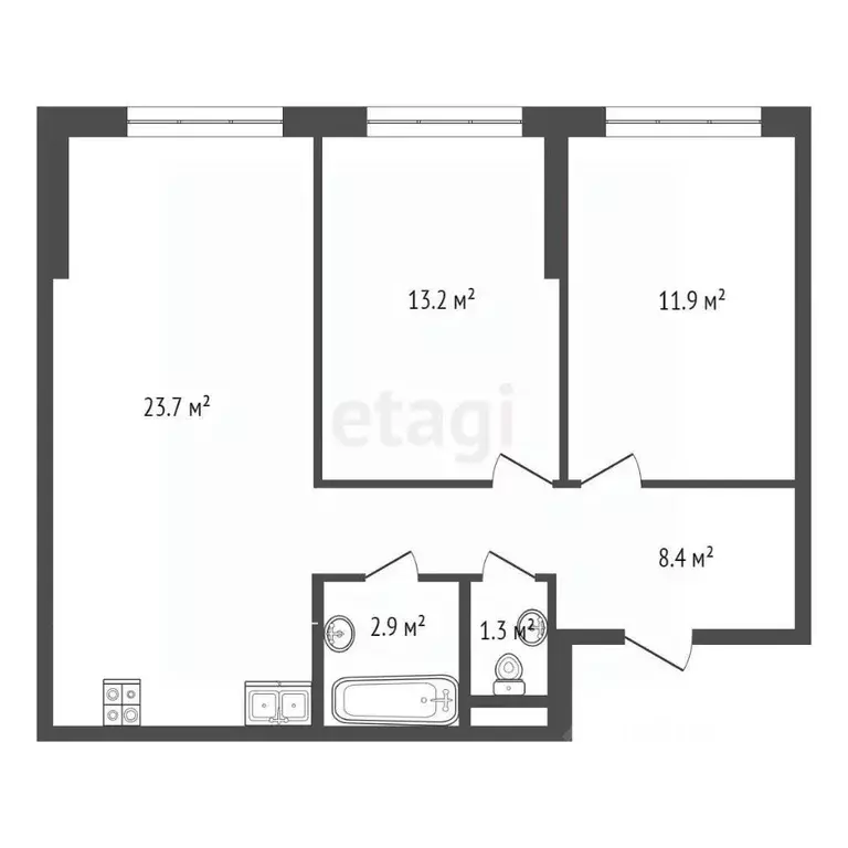 3-к кв. Москва Амурская ул., 2к2 (61.4 м) - Фото 1