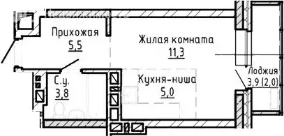 Квартира-студия: Новосибирск, ЖК Расцветай на Красном (25.6 м) - Фото 1