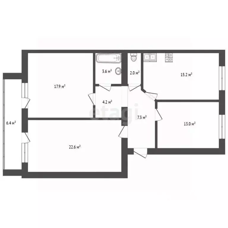 3-к кв. Архангельская область, Котлас просп. Мира, 5 (86.1 м) - Фото 1