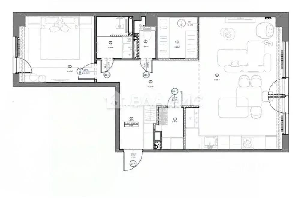 2-к кв. Ростовская область, Ростов-на-Дону Очаковская ул., 39 (69.9 м) - Фото 2