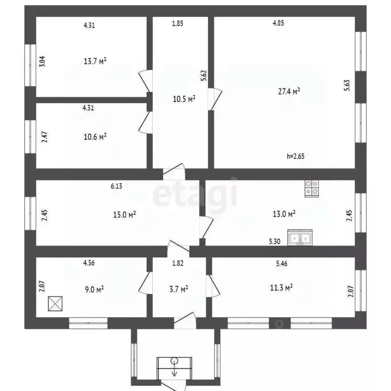 Дом в Мордовия, Кочкуровский район, с. Семилей Молодежная ул., 28 (90 ... - Фото 2