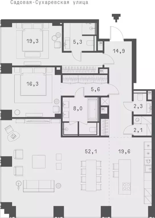 2-к кв. Москва Садовая-Сухаревская ул., 14 (146.22 м) - Фото 0