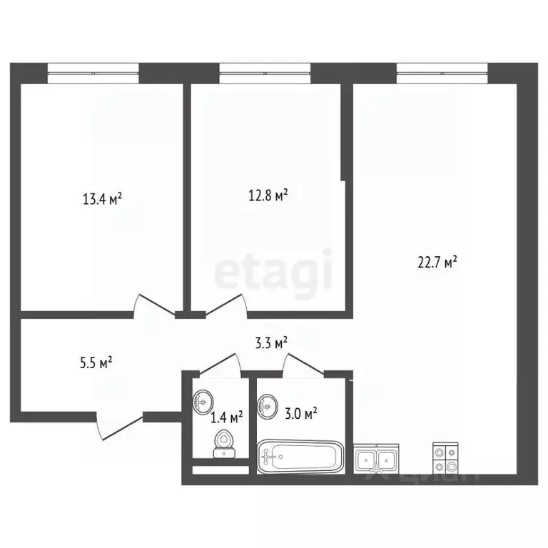 2-к кв. Москва 1-й Грайвороновский проезд, 3 (62.1 м) - Фото 2