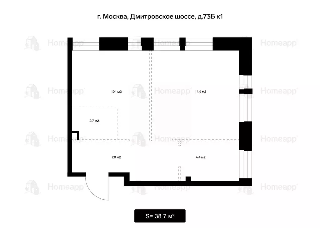 2-к кв. Москва Дмитровское ш., 73Бк1 (38.7 м) - Фото 2