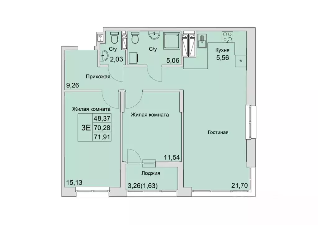 3-к кв. Ростовская область, Батайск  (71.91 м) - Фото 0