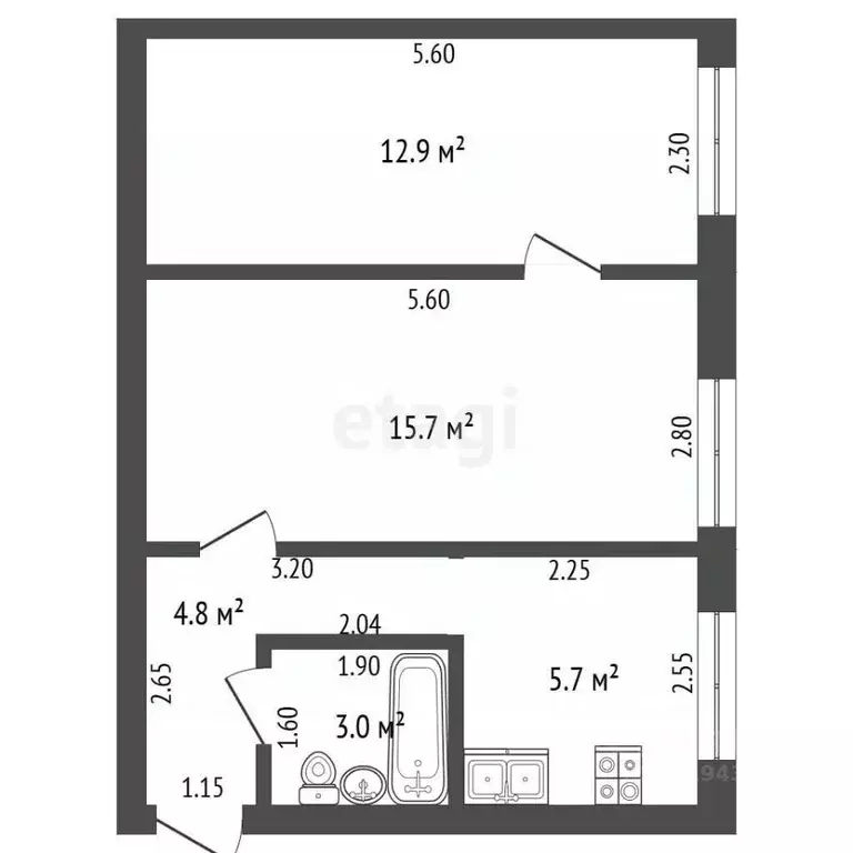 2-к кв. Мордовия, Саранск ул. Федосеенко, 7 (42.0 м) - Фото 2