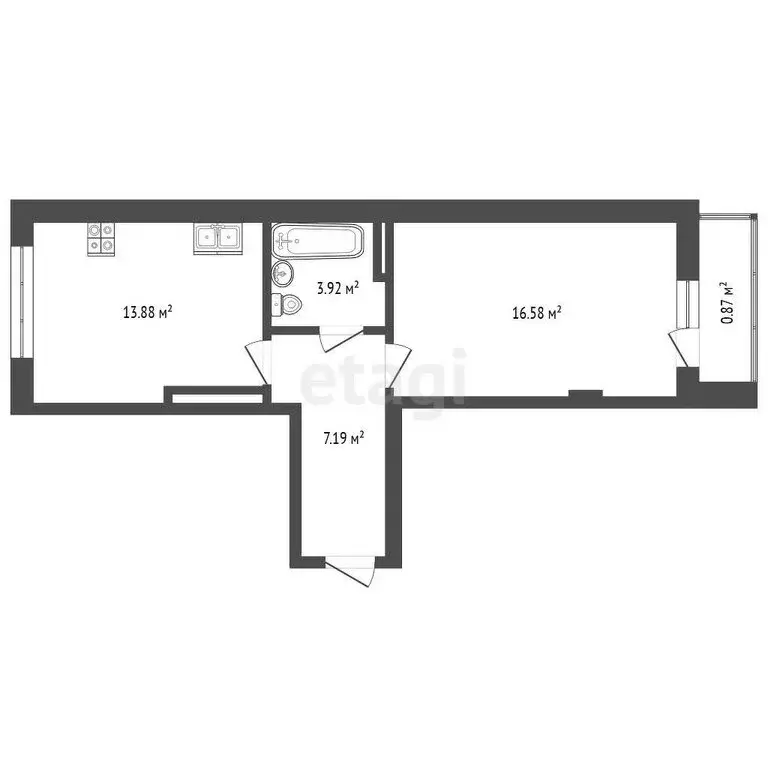 1-комнатная квартира: Ярославль, Брагинская улица, 18к4 (42.44 м) - Фото 1