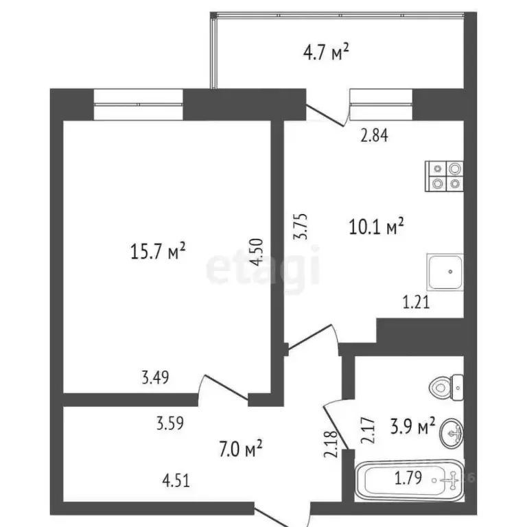 1-к кв. Калужская область, Калуга ул. Пухова, 56 (36.7 м) - Фото 2
