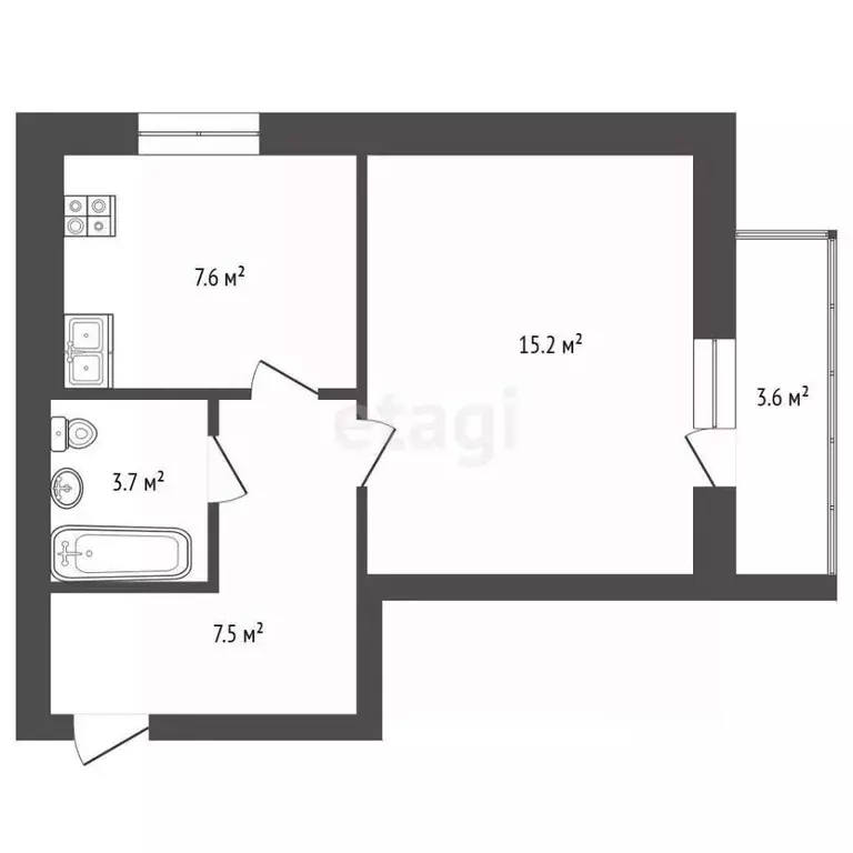 1-к кв. Мордовия, Саранск Севастопольская ул., 21 (36.0 м) - Фото 2
