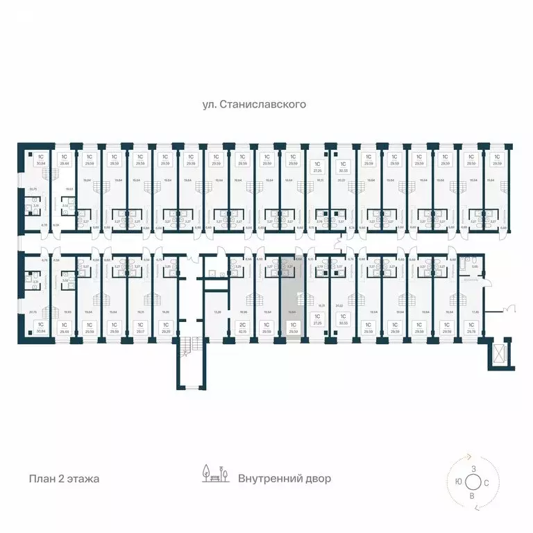 Квартира-студия: Новосибирск, улица Станиславского, 25 (29.59 м) - Фото 1