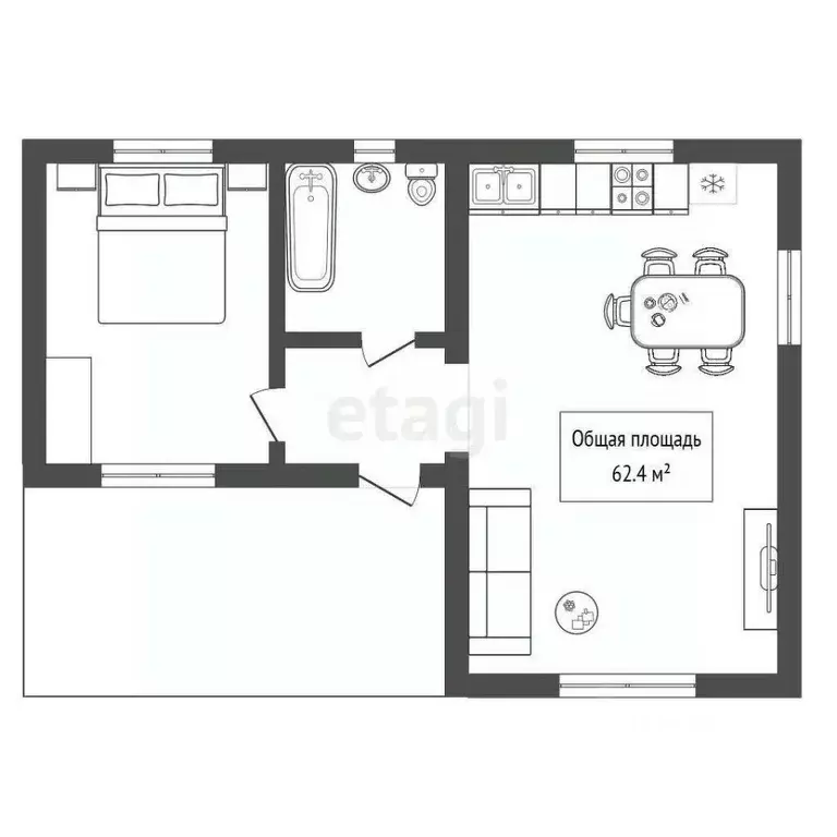 Дом в Алтай, Чемальский район, с. Анос  (62 м) - Фото 1