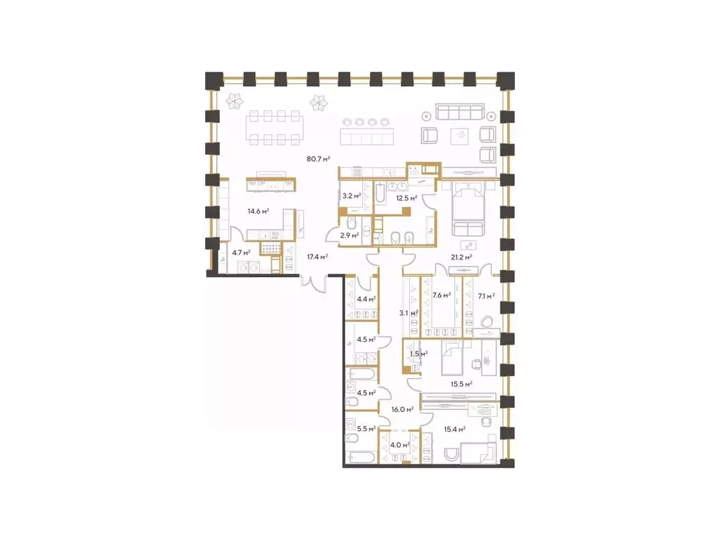 3-к кв. Санкт-Петербург аллея Академика Лихачева, 7 (246.3 м) - Фото 1