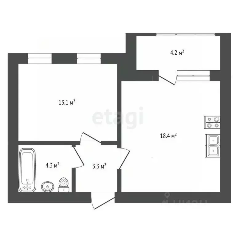 1-к кв. Ярославская область, Ярославль ул. Шевелюха, 128 (43.3 м) - Фото 1