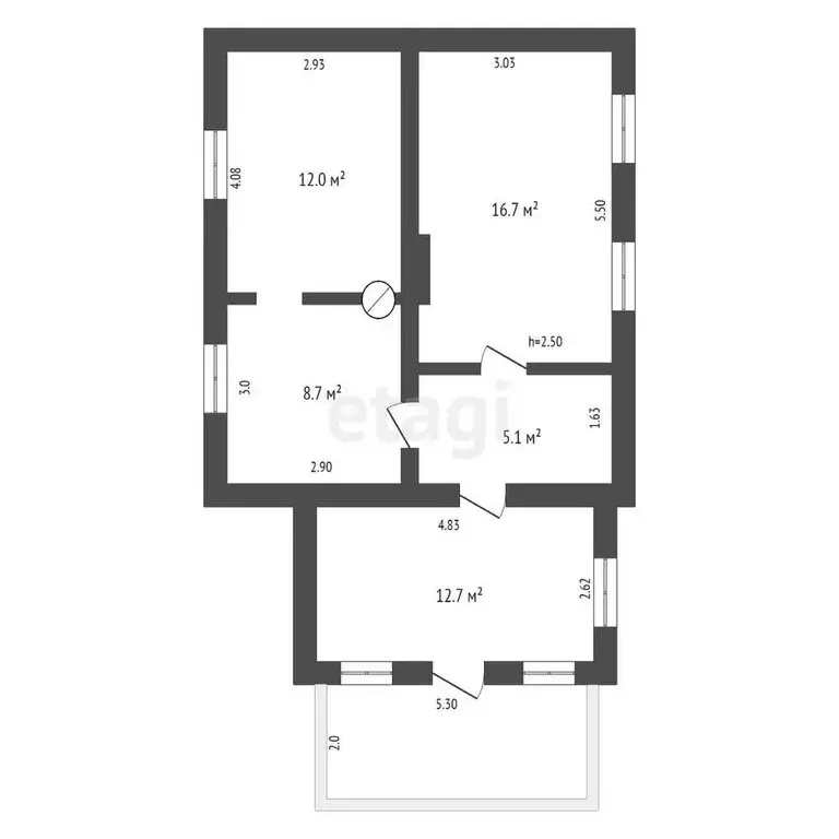 Дом в Некрасовка, улица 8 Марта, 8 (55.3 м) - Фото 2