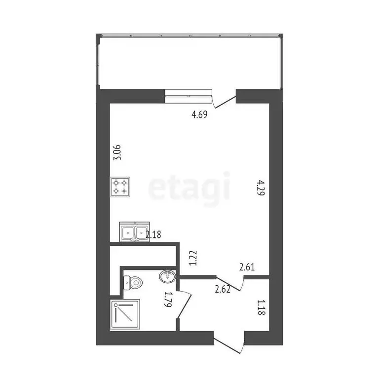 Квартира-студия: Мурино, улица Шувалова, 25к1 (24 м) - Фото 0