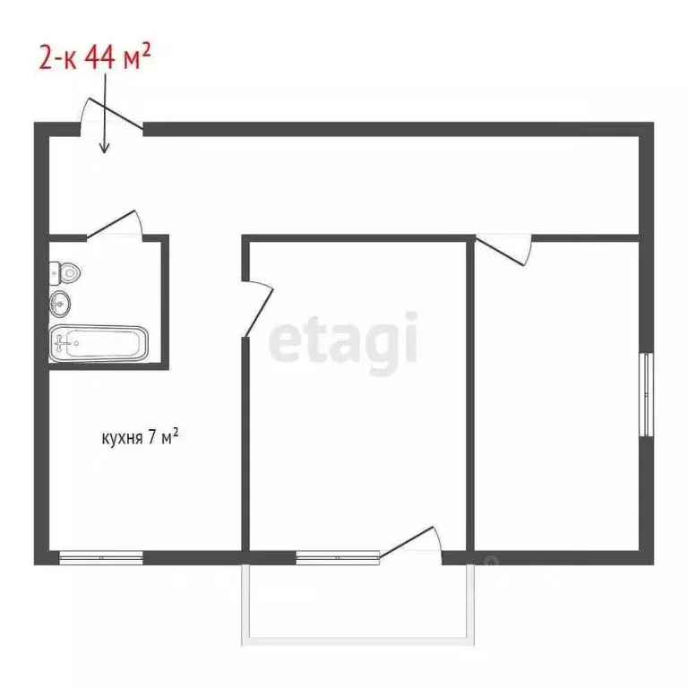 2-к кв. Свердловская область, Екатеринбург ул. Московская, 193Б (44.0 ... - Фото 1