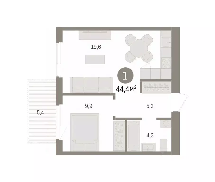 1-к кв. Новосибирская область, Новосибирский район, Краснообск рп, 3-й ... - Фото 2