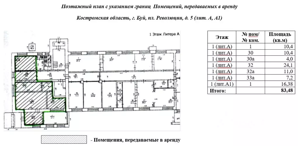 Помещение свободного назначения в Костромская область, Буй пл. ... - Фото 1
