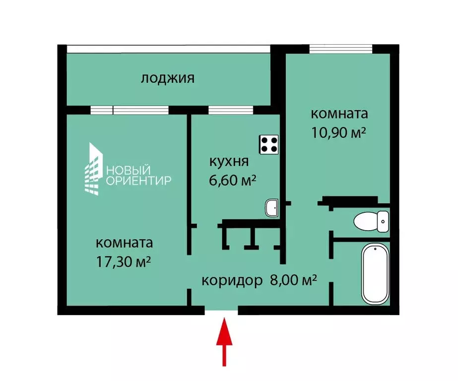 2-комнатная квартира: Екатеринбург, улица Металлургов, 50 (48.4 м) - Фото 1