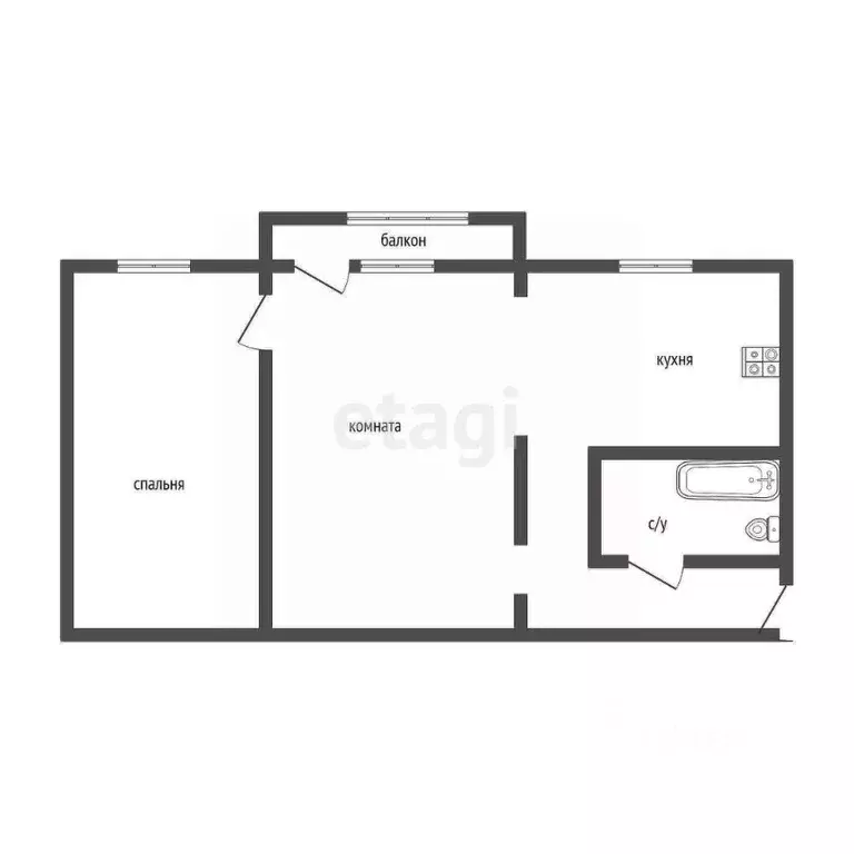 2-к кв. Курганская область, Курган ул. Пушкина, 45 (44.5 м) - Фото 1
