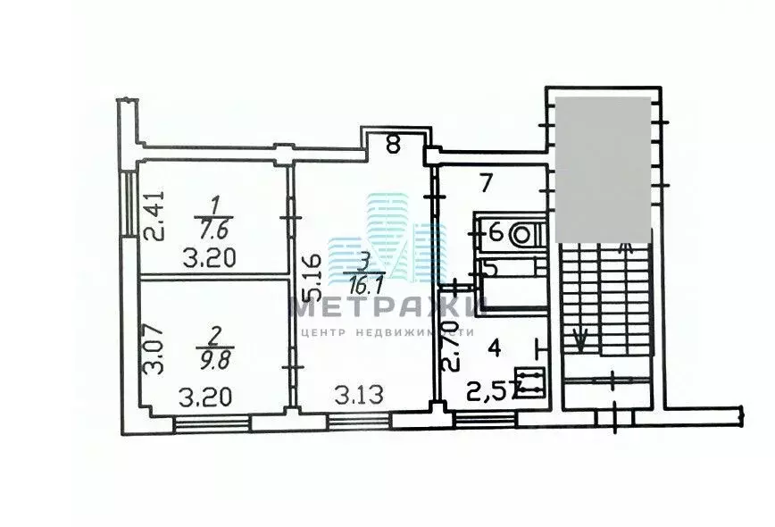 3-к кв. Калужская область, Калуга ул. Карла Либкнехта, 11 (48.0 м) - Фото 2