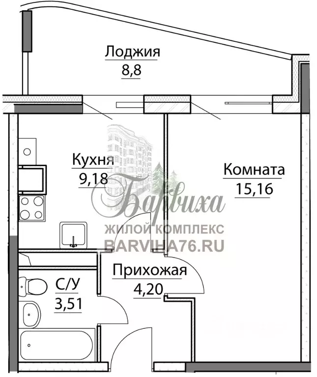 1-к кв. Ярославская область, Ярославский муниципальный округ, пос. ... - Фото 0