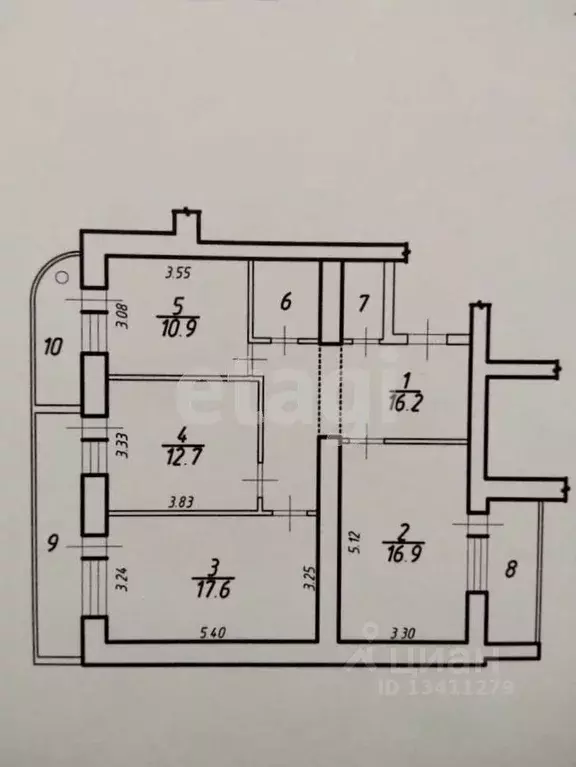 3-к кв. Белгородская область, Белгород Гостенская ул., 14 (80.2 м) - Фото 2