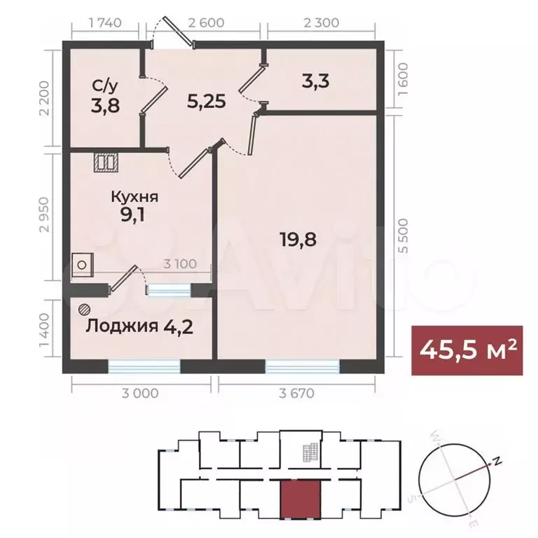 1-к. квартира, 47,2 м, 14/15 эт. - Фото 1