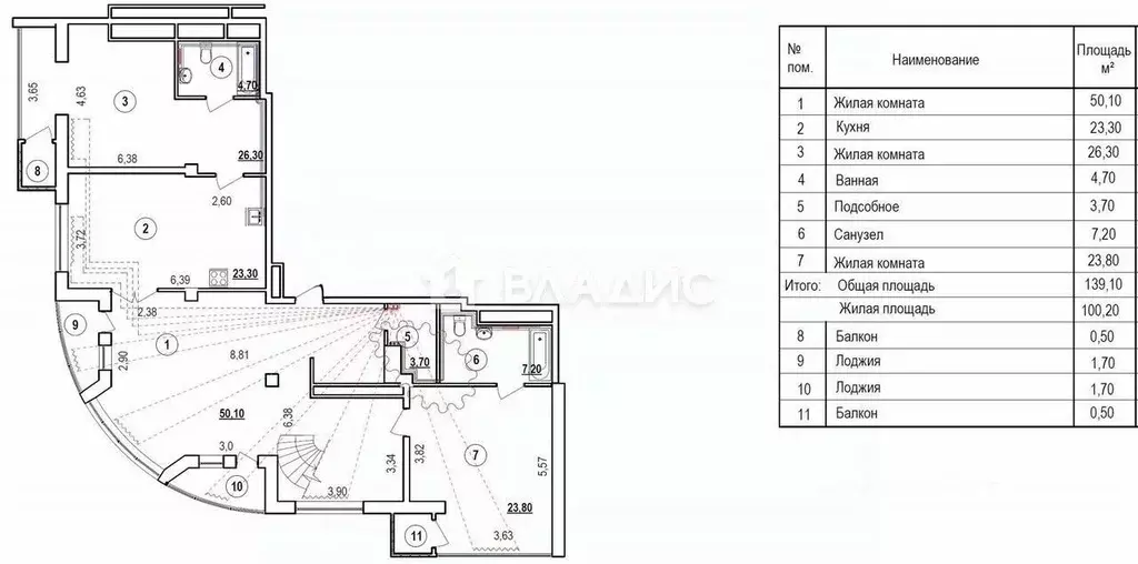 6-к кв. Белгородская область, Белгород Белгородский просп., 54 (255.0 ... - Фото 2