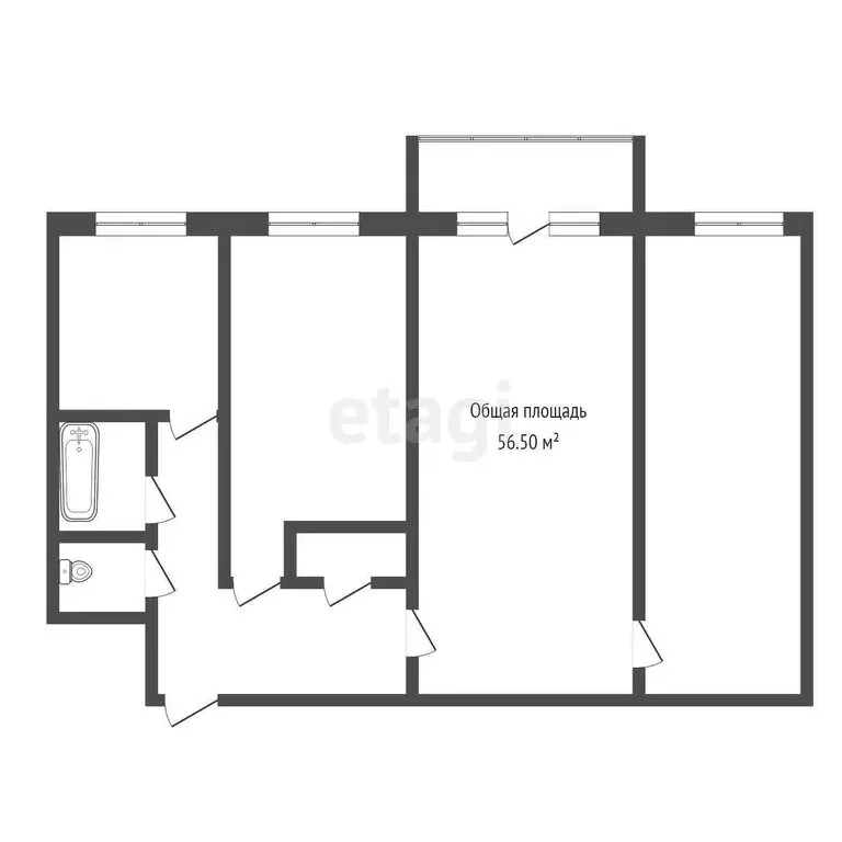 3-комнатная квартира: Кемерово, Красноармейская улица, 139 (56.5 м) - Фото 0