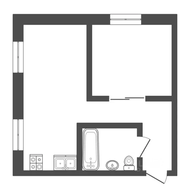 1-к кв. Тюменская область, Тюмень Ямская ул., 52 (29.0 м) - Фото 2