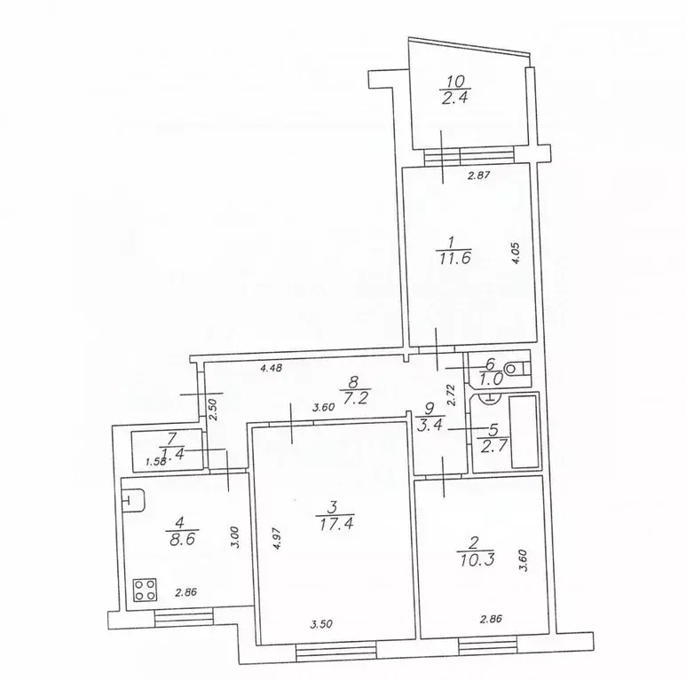 3-к кв. Татарстан, Казань Ломжинская ул., 18 (66.0 м) - Фото 2