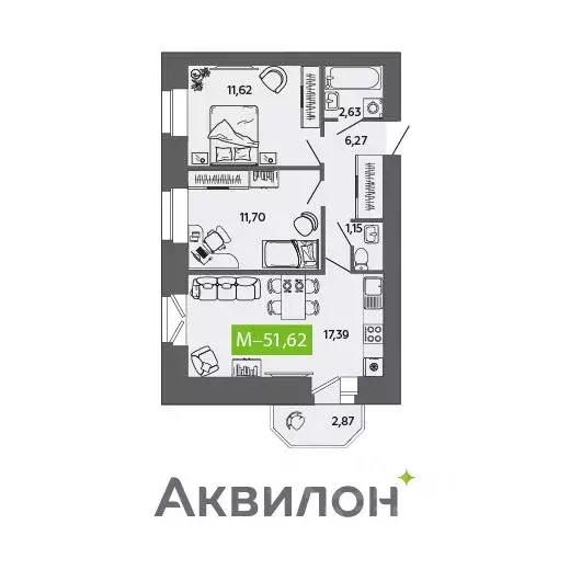 2-к кв. Архангельская область, Северодвинск Квартал № 100 жилой ... - Фото 0