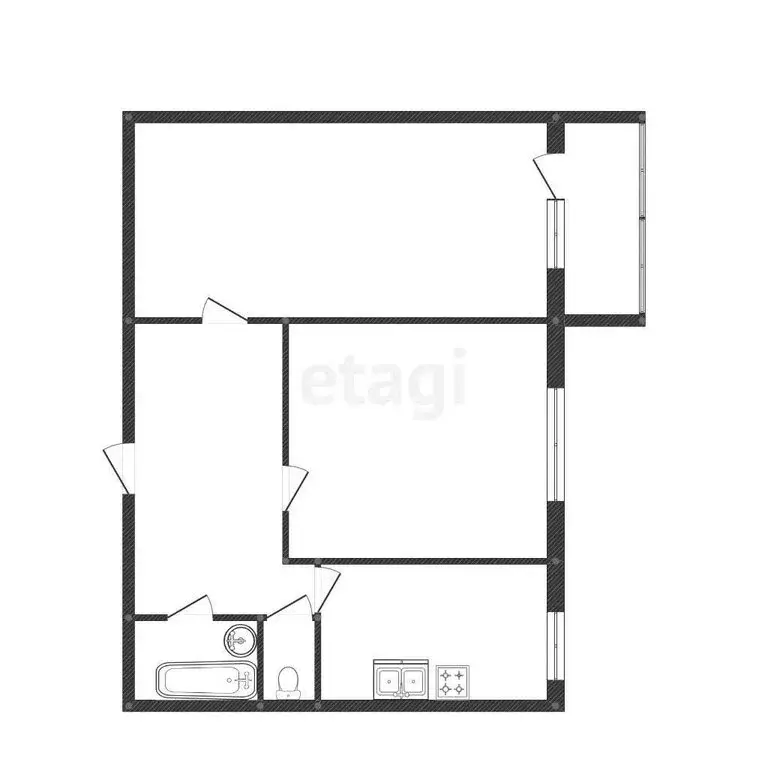 2-комнатная квартира: Кострома, Южная улица, 11 (50.5 м) - Фото 0