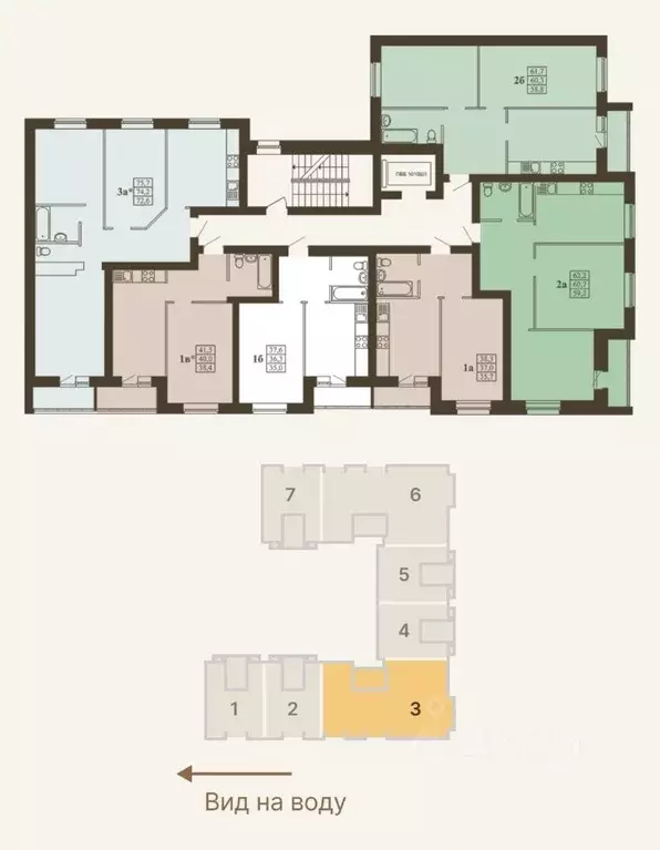 3-к кв. Тамбовская область, Тамбов Телецентр мкр,  (74.0 м) - Фото 1